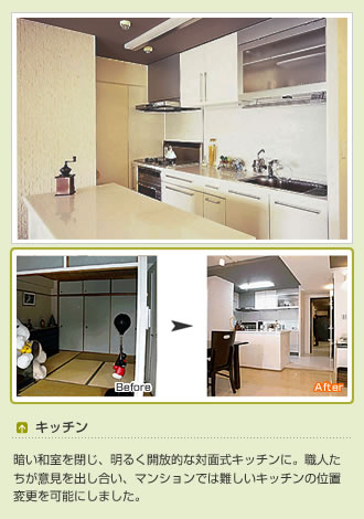 リフォーム施工事例１：キッチン